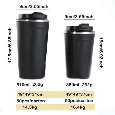 la tasse d'acier inoxydable de conception de corps de l'étroit 17oz, café a isolé le couvercle étanche de tasse