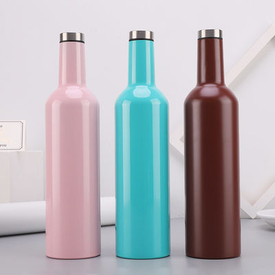 Matériaux écologiques isolés roses attrayants de bouteille d'acier inoxydable de couleur