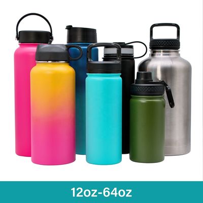 12oz - vide isolé de mur de double de bouteille de l'acier inoxydable 64oz isolé
