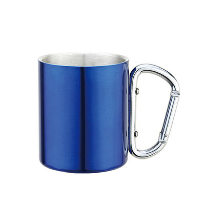 220ml - tasse de café d'acier inoxydable de mur du double 400ml avec la poignée de Carabiner