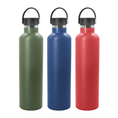 le vide de 18oz 21oz 24oz a isolé la bouteille, logo gravant en refief de flacon étroit de bouche