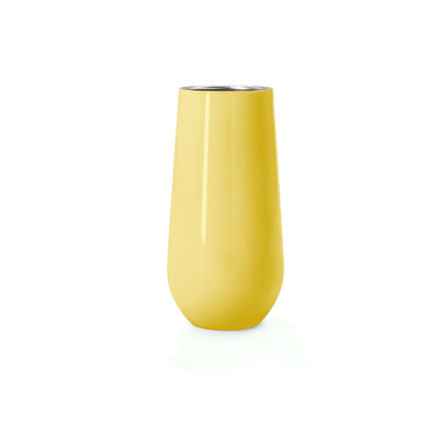 18/8 acier inoxydable de double mur a isolé des cannelures du culbuteur 6oz Champagne